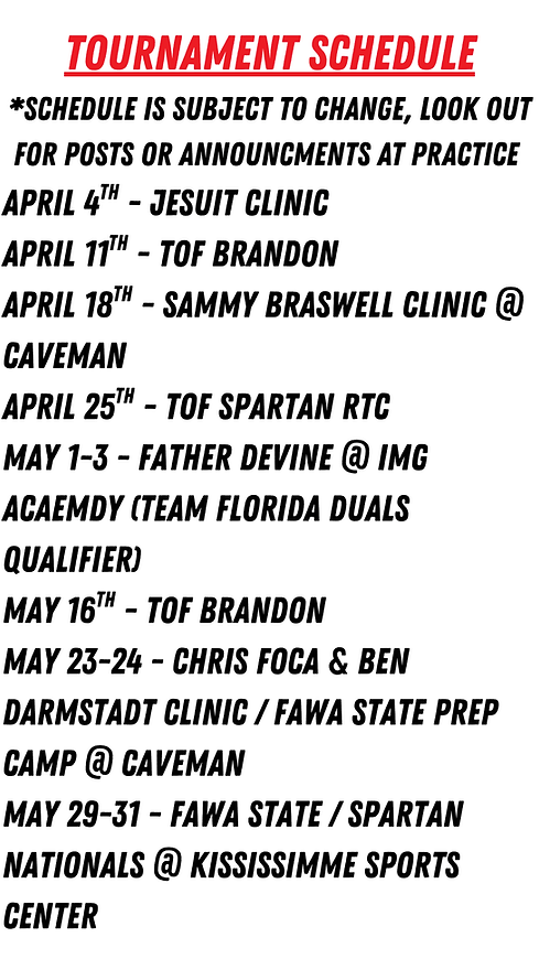 Upcoming tournament flyer